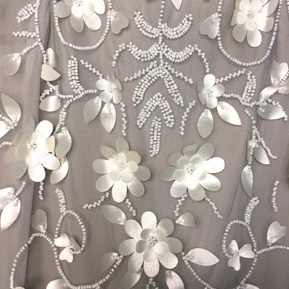 Adrianna Papell Hand-beaded 3D Floral Strapless Gown - Picture 3 of 7